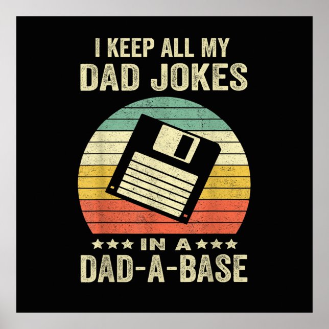 Affiche Mens Funny dad Jokes in dad-a-Base (Devant)