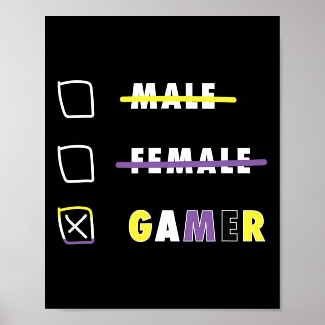 Affiche Mens Funny Nonbinary Gamer En  (Devant)