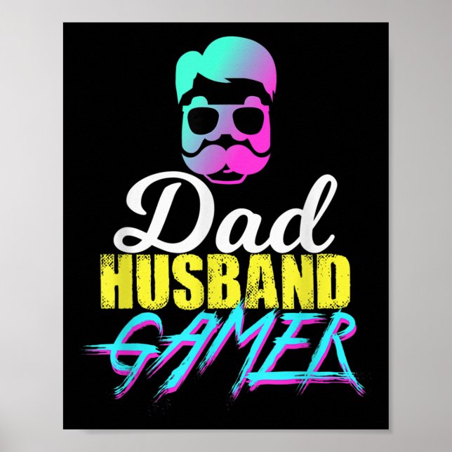 Affiche Mens Funny Papa Mari Gamer Citation (Devant)