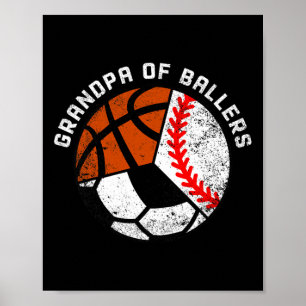 Affiche Mens Grand-Père De Byllers Fun Bysebyll Soccer Bys