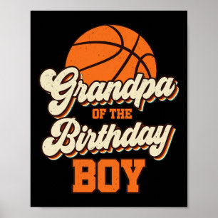 Affiche Mens Grand-Père Du Garçon D'Anniversaire Bysketbyl