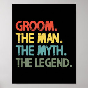 Affiche Mens Groom Mariage Bachelor Party Retro Vintage