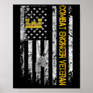 Affiche Mens Ingénieur de combat Vétérinaire Chemise Vinta
