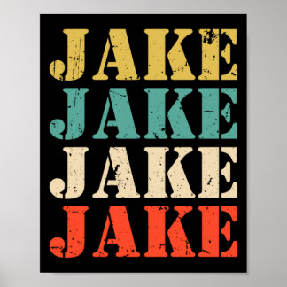 Affiche Mens Jake Retro Names Vintage Style Personalized