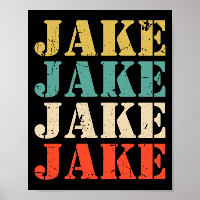 Affiche Mens Jake Retro Names Vintage Style Personalized (Devant)