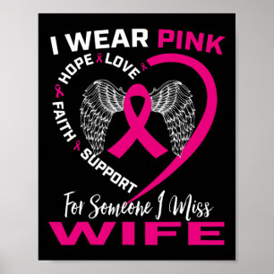 Affiche Mens Je Porte Du Rose Pour Ma Femme Cancer Du Sein