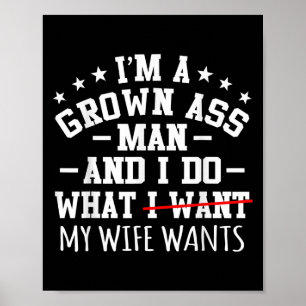 Affiche Mens Je Suis Un Homme Cultivé Funny Sarcasm Graphi