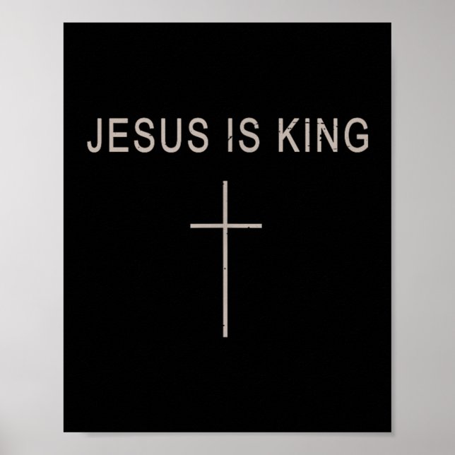 Affiche Mens Jesus Christ Is King Minimalist Faith Christi (Devant)