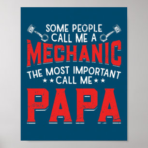 Affiche Mens Mécatronique Artiste Papa Grandpa Mécanicien