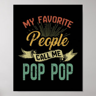 Affiche Mens Mes Gens Favoris M'Appelent Pop Pop Vintage
