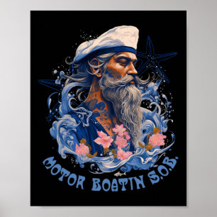 Affiche Mens Moteur Boatin Funny Pontoon Boating Lake Mote