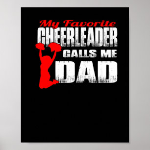 Affiche Mens My Favorite Cheerleader Calls Me Dad Cheer
