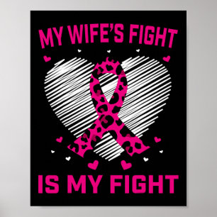 Affiche Mens My Wifight Is My Fight Breast Cancer Awar