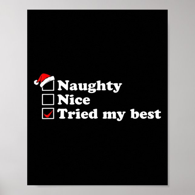 Affiche Mens Naughty List Nice List I Tried My Option Sant (Devant)