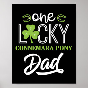 Affiche Mens One Lucky Connemara Pony Horse Papa Irlandais