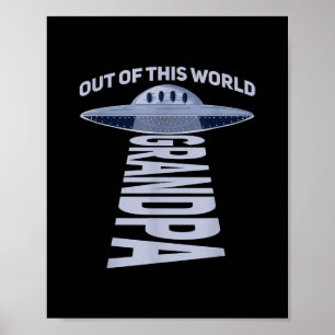 Affiche Mens Out Of this world grand-pa Citation pour votr