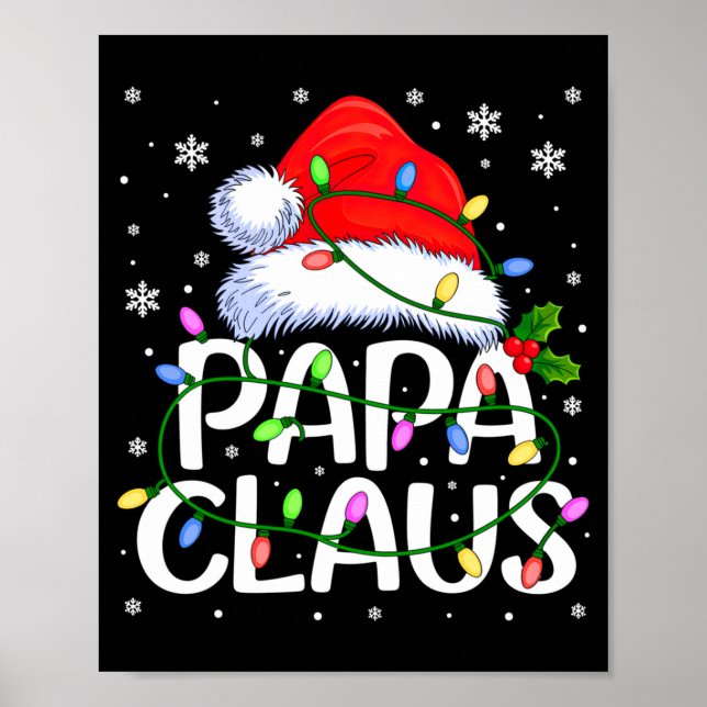 Affiche Mens Papa Claus Christmas Lights Long Sleeve  (Devant)