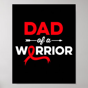 Affiche Mens Papa Of a Blood Cancer Guerrier Famille Sang
