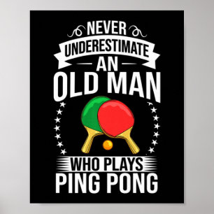 Affiche Mens Ping Pong Table Tennis Player Balls Paddle Ga