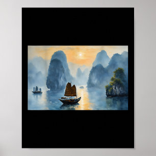 Affiche Mens Pittoresque Vietnam Paysage Ha Long Bay Desig