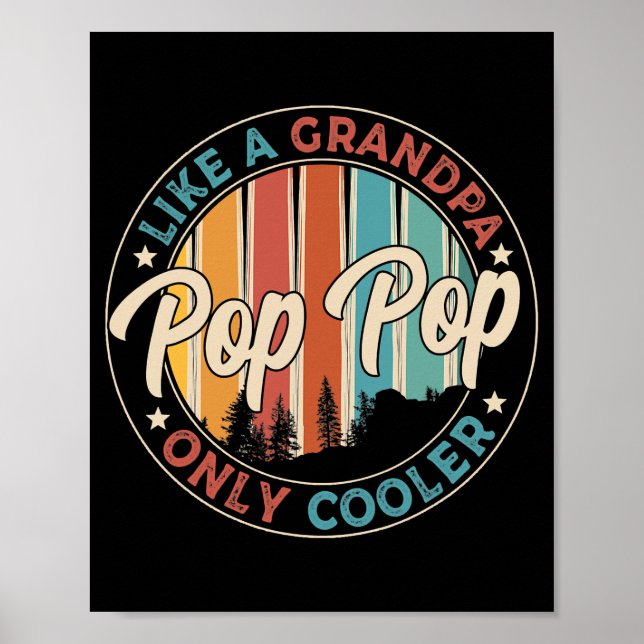 Affiche Mens Pop Pop Comme Un Grand-Père Uniquement Glaciè (Devant)