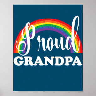 Affiche Mens Proud Grandpa Gay pride rainbow 