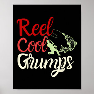 Affiche Mens Reel Cool Grumeaux Vintage Funny Père de pêch