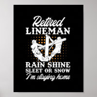 Mens Retraité Lineman Lineworker Retraite