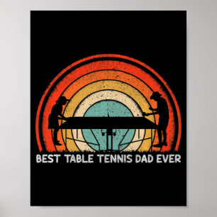 Affiche Mens Retro Style Vintage Meilleur Tennis Papa Eve