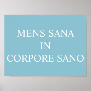 Affiche Mens Sana In Corpora Sano Print - Turquoise