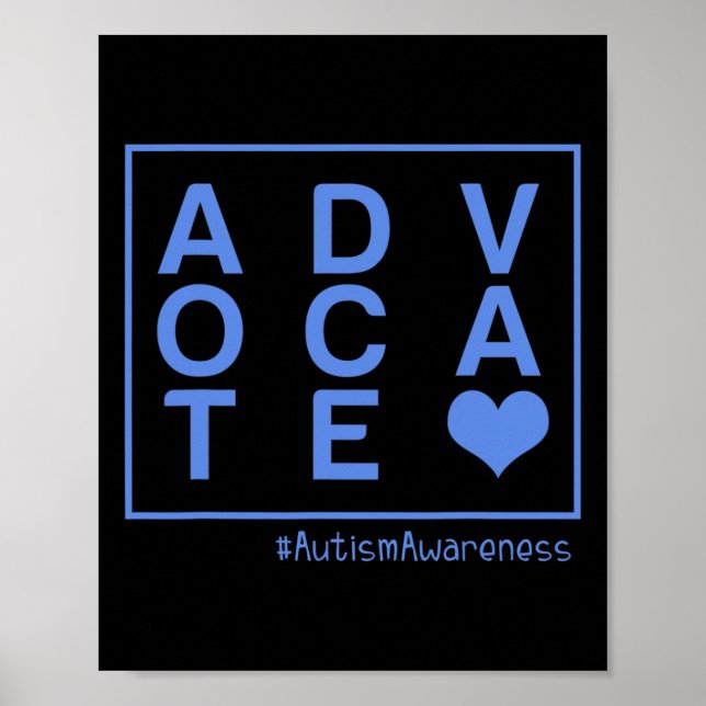 Affiche Mens Sensibilisation sur l'autisme Advocate Unique (Devant)