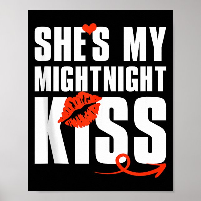 Affiche Mens She's My Midnight Kiss Happy New Year Matchin (Devant)