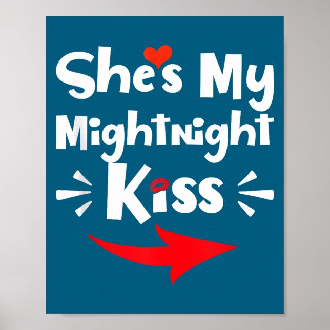 Affiche Mens She's My Midnight Kiss Happy New Year Matchin (Devant)