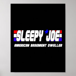 Affiche Mens Sleepy Joe Basement Dweller Pro Trump Anti Bi