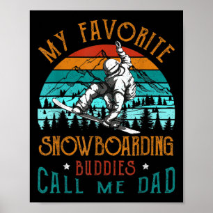 Affiche Mens Snowboard My Favoris Snowboard Buddies Ca