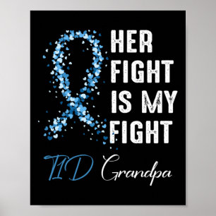 Affiche Mens Son combat est mon combat T1d Grand-père Type