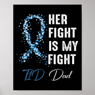 Affiche Mens Son combat est mon combat T1d Papa Type 1 Dia