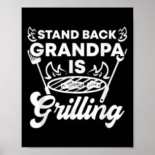 Affiche Mens Stand Back Grand-père Grill Funny Bbq Gril