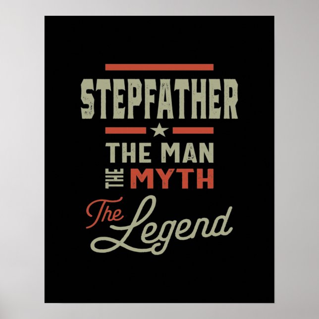 Affiche Mens Stepfather The Man The Myth The Legend (Devant)