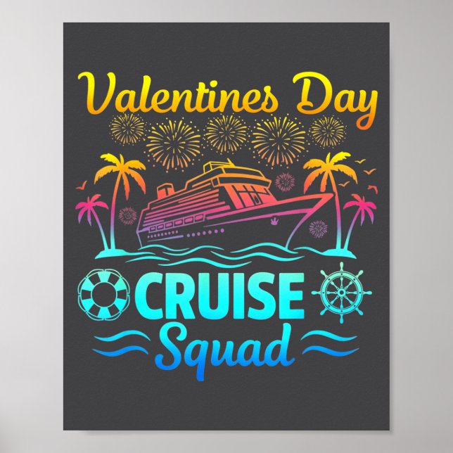 Affiche Mens Valentines Day Cruise Squad 2026 Vacation Tra (Devant)