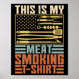 Affiche Mens Vintage Bbq Smoker Grill Outfit This Is My Me