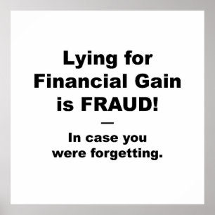 Affiche Menser pour gagner de l'argent est de la FRAUDE !