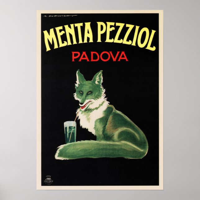Affiche MENTA PEZZIOL PADOVA Vintage Italien Liqueur Adver (Devant)