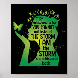 Affiche Mental Health Green Ribbon Butterfly
