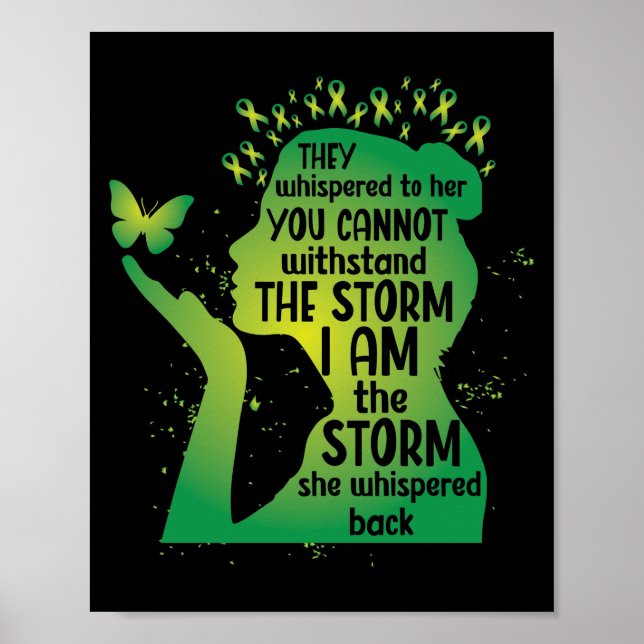 Affiche Mental Health Green Ribbon Butterfly (Devant)