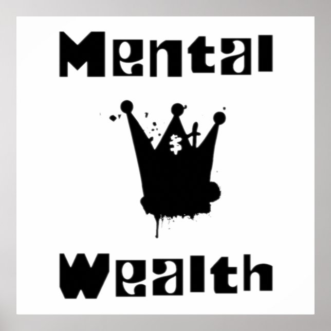 Affiche mental wealth is mental health (Devant)