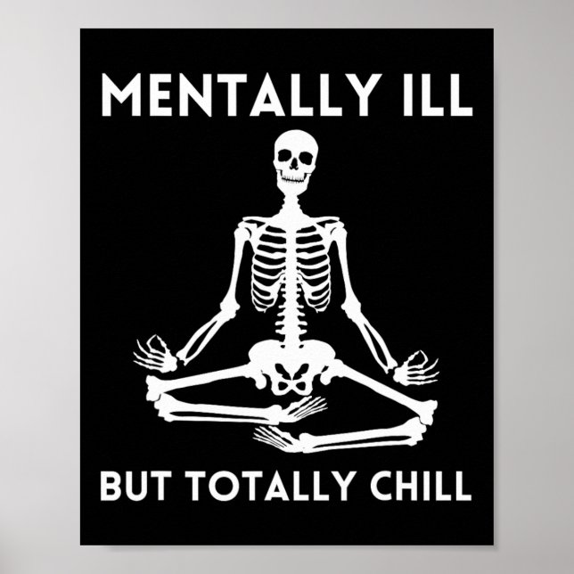 Affiche Mentalement Mal Mais Totalement Chill Halloween Sq (Devant)