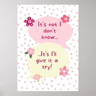 Affiche Mentalité de fleurs roses et vertes