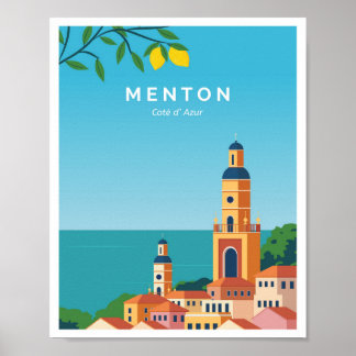 Affiche Menton France Côte d'Azur