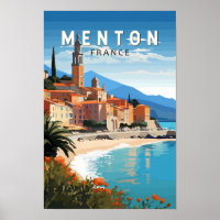 Menton France Voyage Art Vintage